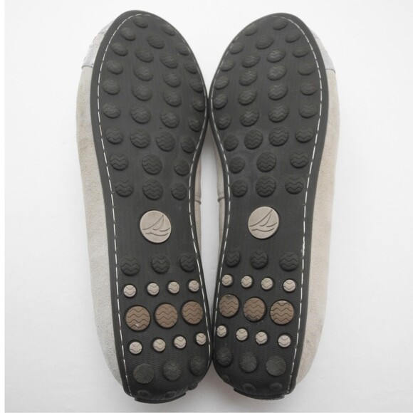 Sperry Top Sider Kendall Ballet Flats Beige Suede Bow Silver Cap Toe-Women's 6.5 - Picture 6 of 8
